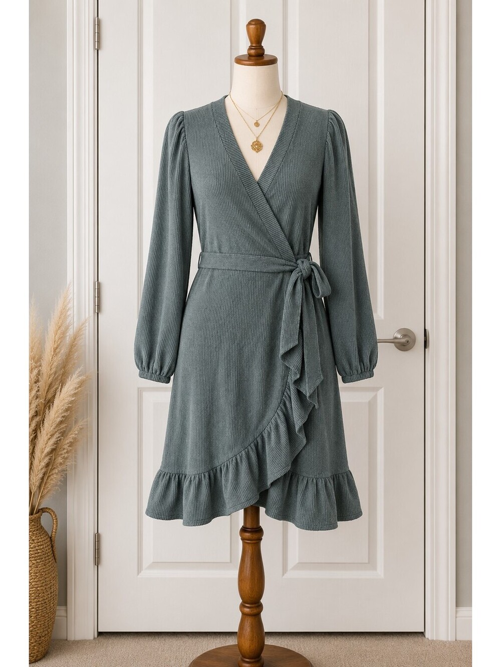 Simply Southern Women’s Wrap Dress Ribbed Knit Long Sleeve XL 0198-0199 (2)